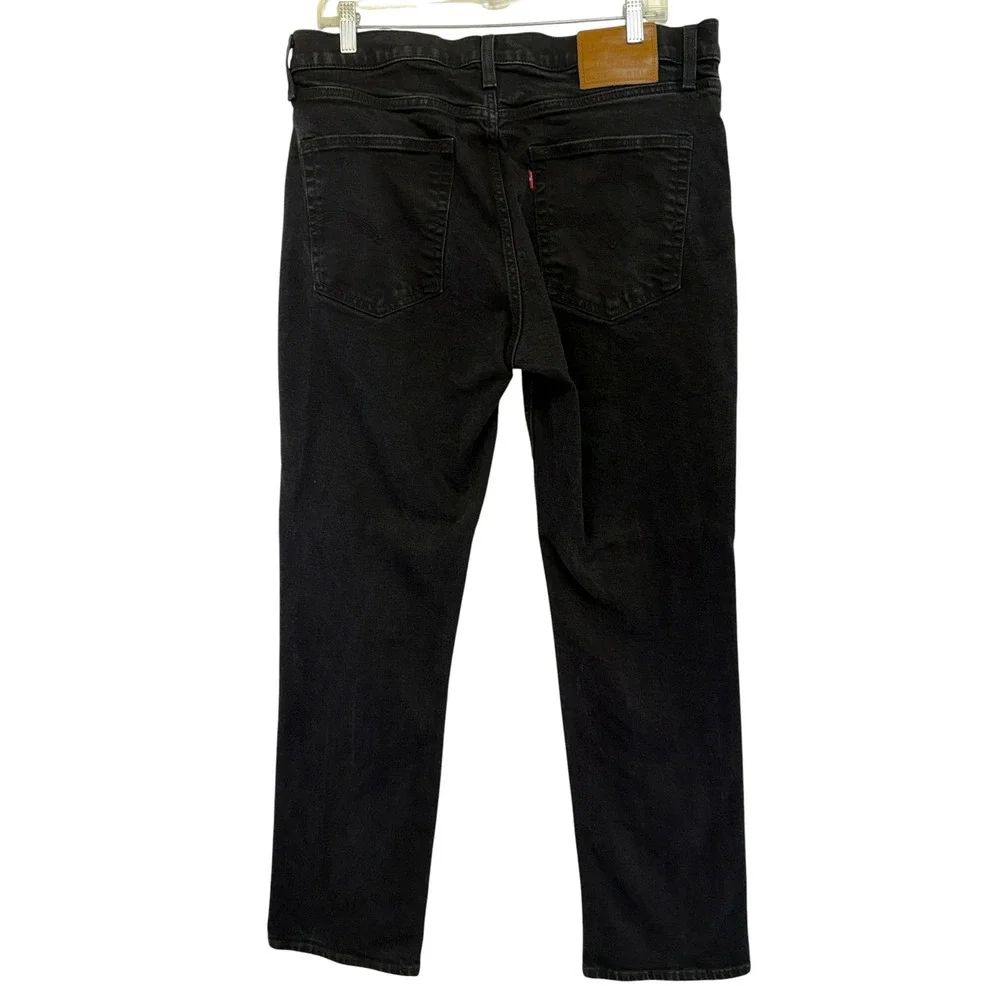 Levis 514 Large E Straight Fit Mens 36x32 Black Denim Jeans (CC8)